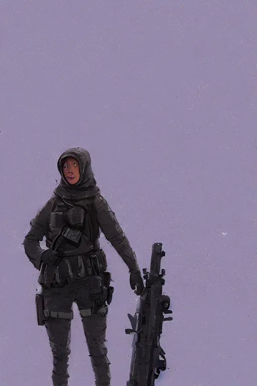 Image similar to medieval british sas female operative with the standard black uniform, artstation, trending on artstation, establishing shot, by simon stalenhag