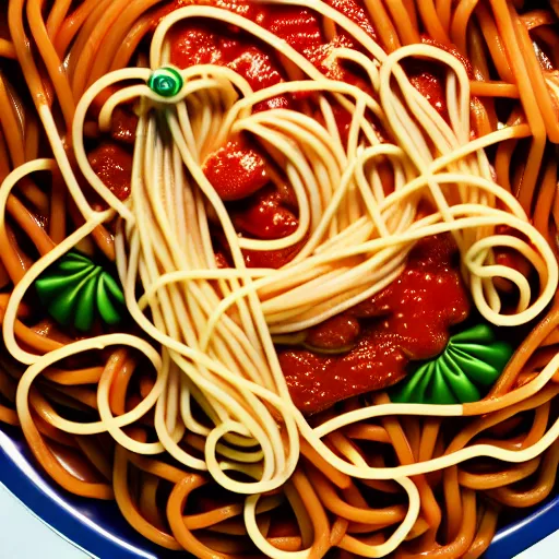 Image similar to uhd photo of olympic swimmers swimming in spaghetti, uhd hyperdetailed photography
