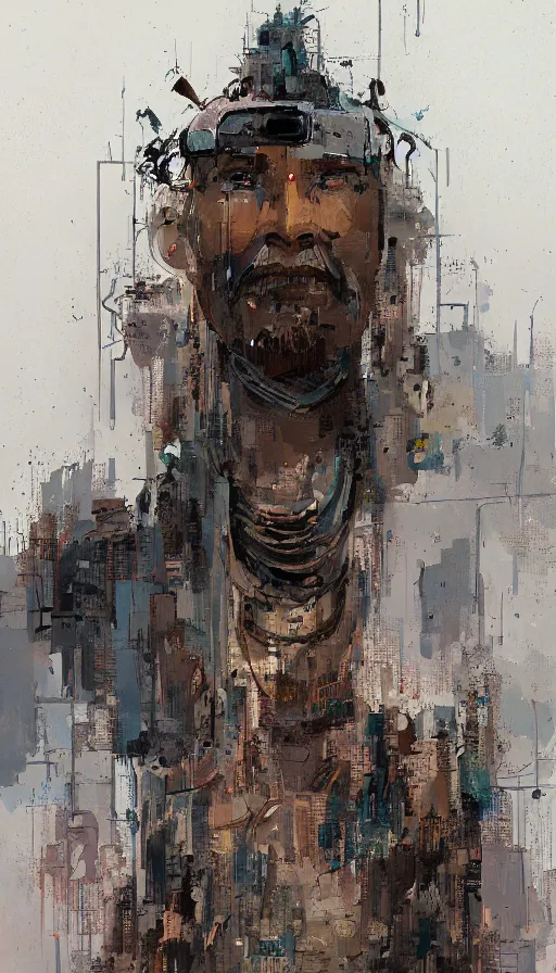 Image similar to portrait of a digital shaman, by ian mcque