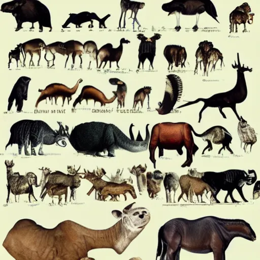 Prompt: list of common animals