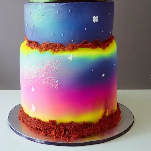 Prompt: Liminal space in outer space, Cake