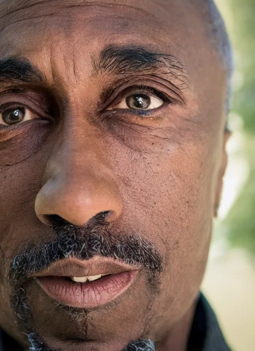 Prompt: DSLR photo portrait still of 50 year old age 50 Tupac at age 50!!!, 85mm f1.8