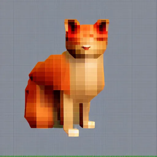 Prompt: low polygon cat, pixel art
