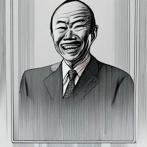 Image similar to portrait of lee kuan yew, by moebius