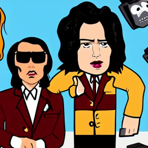 Prompt: Two Tommy Wiseau film students make a movie about friendship, but they actually just end up remaking Rocky Horror Picture Show in Chibi style