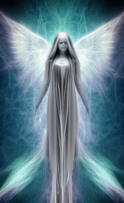 Image similar to Angel knight gothic girl made of Fractal flame,