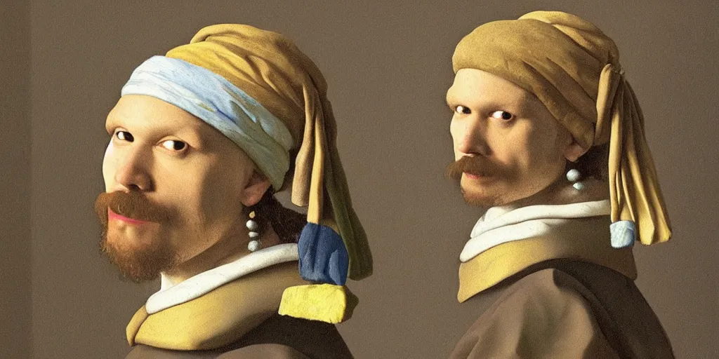 Image similar to a detailed portrait of Tobias Funke painted by Vermeer