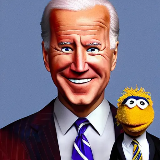 Image similar to joe Biden as a muppet, 4k, very detailed