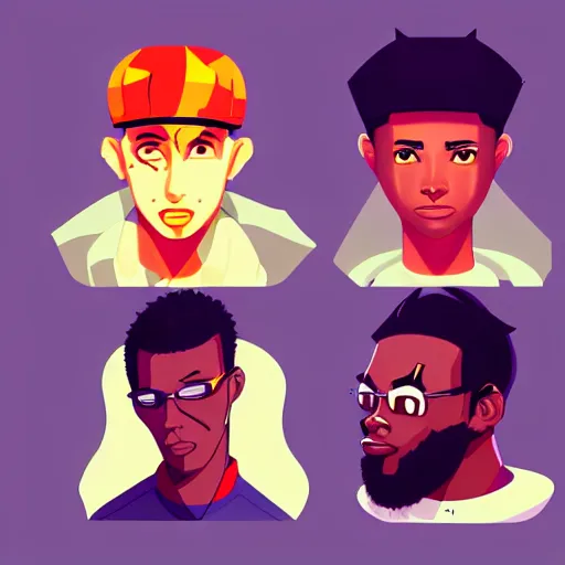 Image similar to 2 d character design, male rapper, vector art, digital art, portrait, 4 k, 8 k, sharp focus, smooth, illustration, concept art, music artist