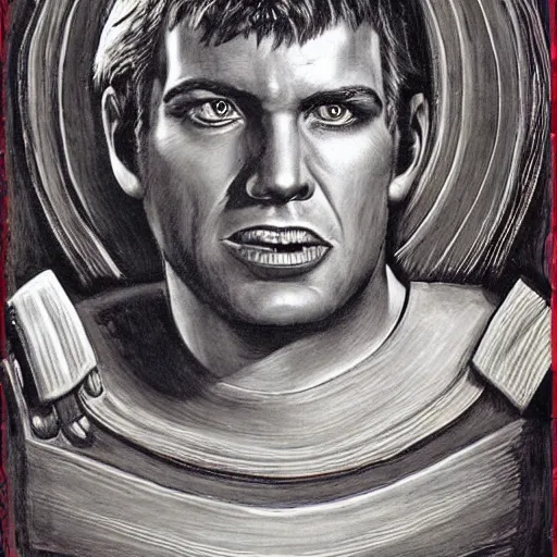 Prompt: captain james tiberius kirk by h. r. giger