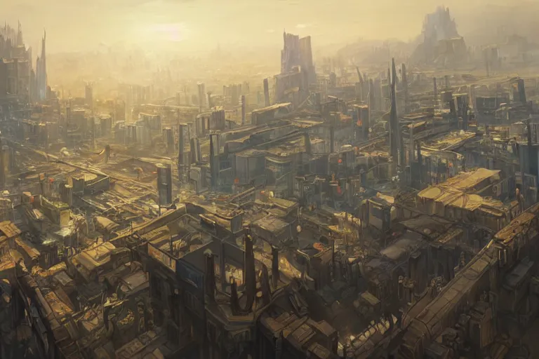 Prompt: concept art painting of an evil empires capital city with large fortress in the middle, realistic, detailed, cel shaded, in the style of makoto shinkai and greg rutkowski and james gurney