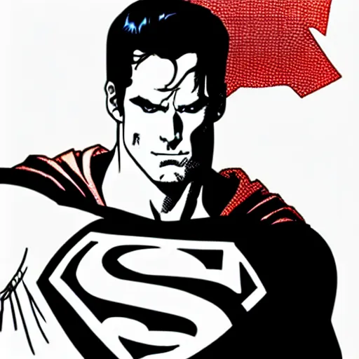 Image similar to Matt Bomer as Superman, by Tsutomu Nihei, highly detailed