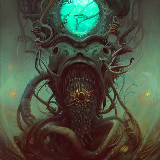 Prompt: portrait of Cthulu, cby pete mohrbacher and seb mckinnon and beksinski and josan gonzales, digital art, highly detailed, intricate, sci-fi, sharp focus, Trending on Artstation HQ, deviantart, unreal engine 5, 4K UHD image