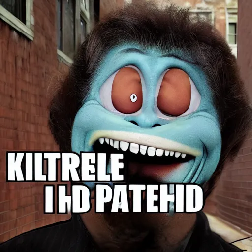 Prompt: trollface meme in detroit, defined, sharp, 8 k, ultra hd