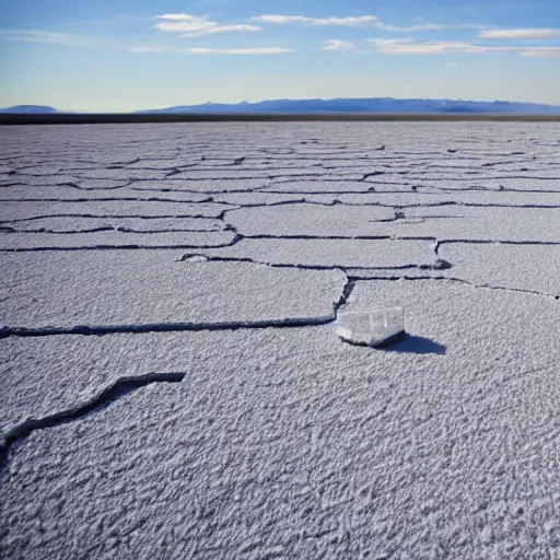 Prompt: photo, a large scale model on Manhattan placed in the center of a white utah salt flat