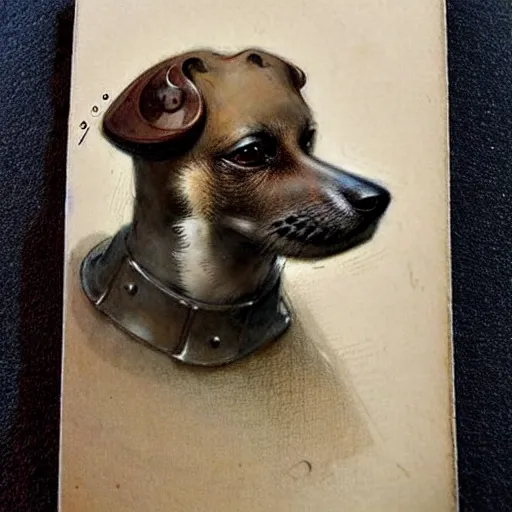 Prompt: (((((1950s robot box shaped k9 dog. muted colors.))))) by Jean-Baptiste Monge !!!!!!!!!!!!!!!!!!!!!!!!!!!