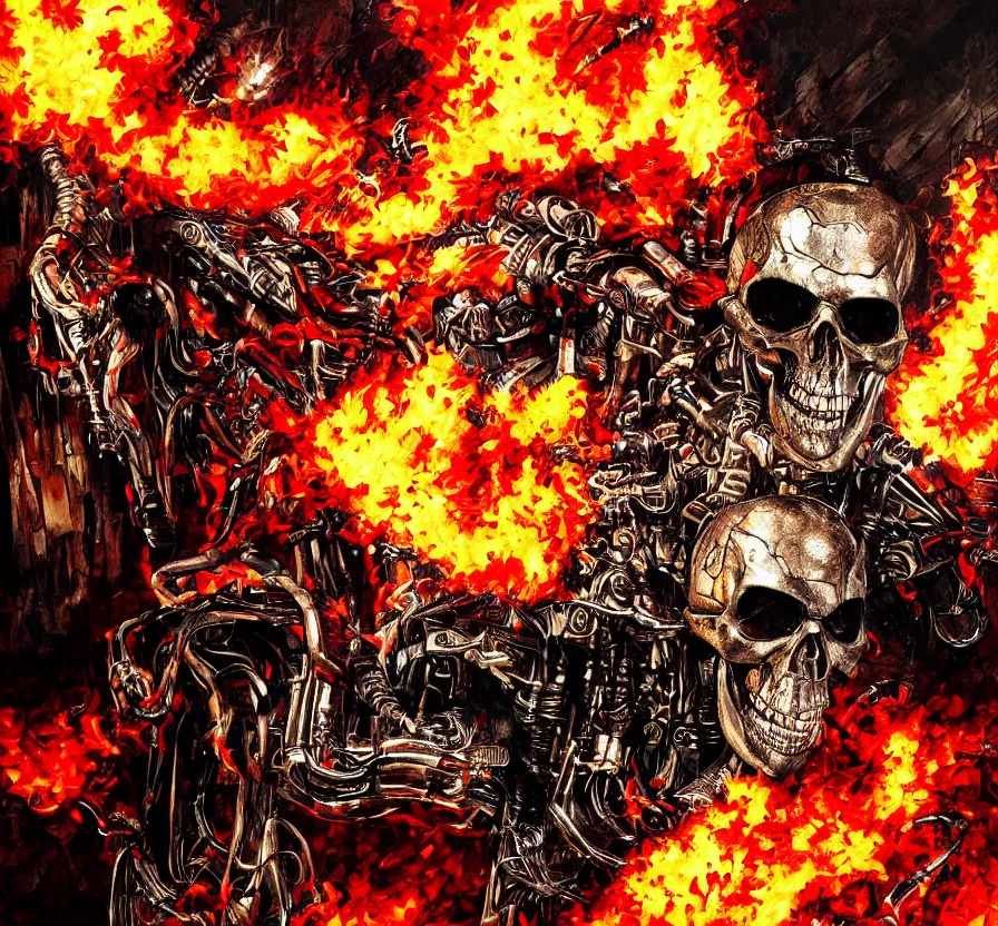 flaming skulls backgrounds