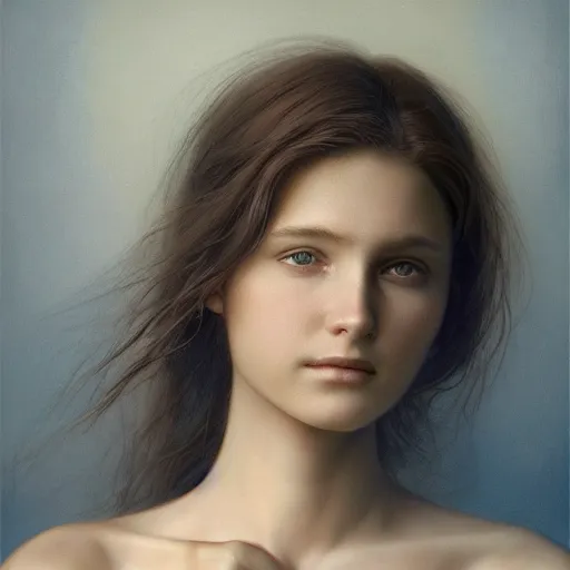 Image similar to photo portrait of a beautiful emotional female in soft light, symmetrical, centered, by edward robert hughes, annie leibovitz and steve mccurry, david lazar, jimmy nelsson, greg rutkowski, breathtaking, 8 k resolution, extremely detailed, beautiful, establishing shot, artistic, hyperrealistic, beautiful face, octane render