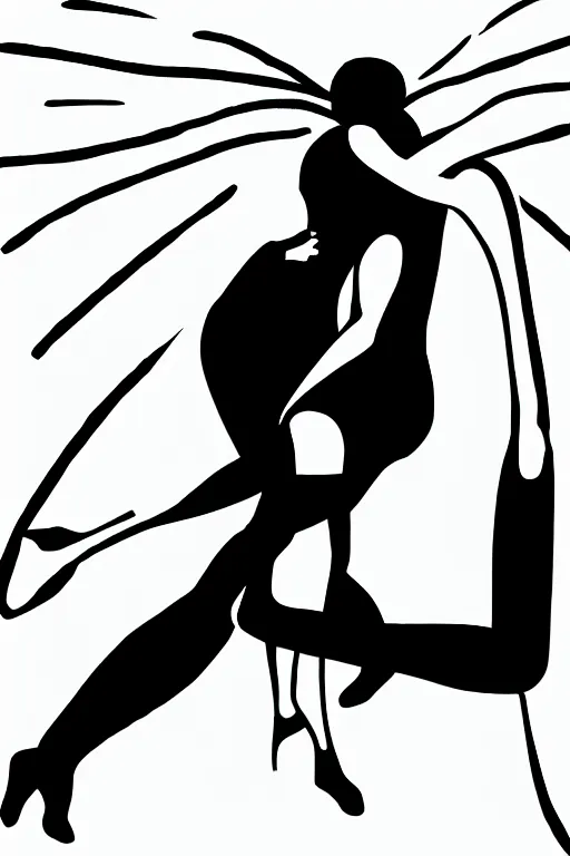 Image similar to graphic art of a single line depicting a hug