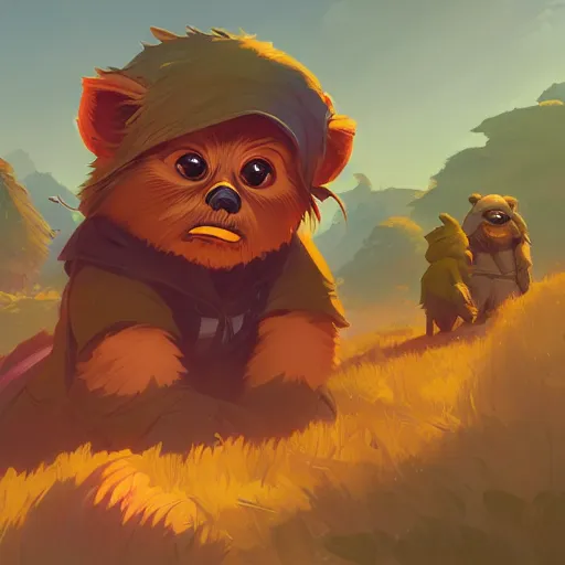 Image similar to hero world ewoks, behance hd by jesper ejsing, by rhads, makoto shinkai and lois van baarle, ilya kuvshinov, rossdraws global illumination