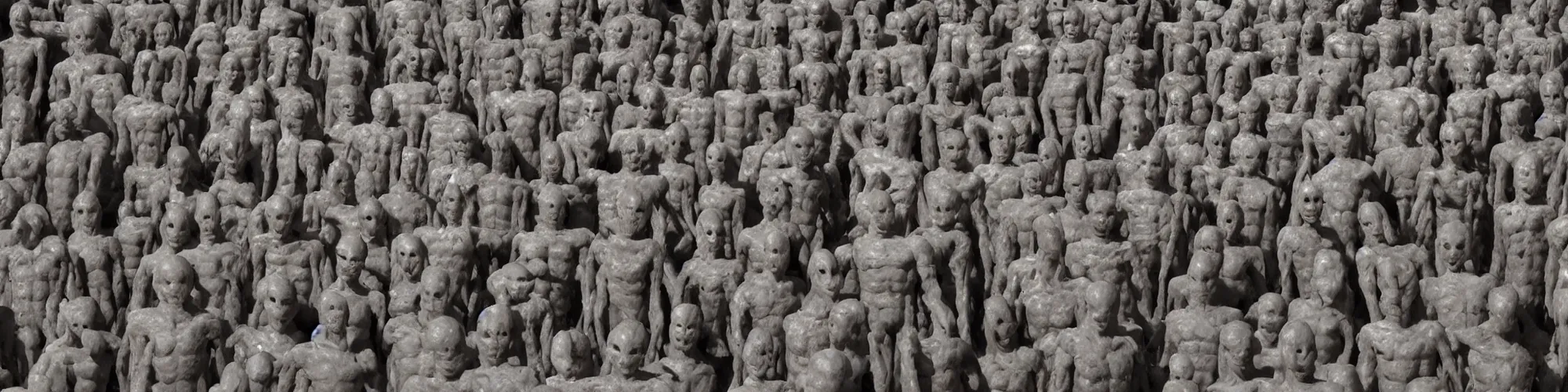 Image similar to hundreds of humans. A sea of humans. interconnected flesh. Melting clay golem humans. Dungeons&Dragons: Lemure. Lemure creature. Demonic scene. Many humans intertwined and woven together. Bodies and forms amesh. Extremely unsettling artwork. Clay sculpture by Alberto Giacometti.