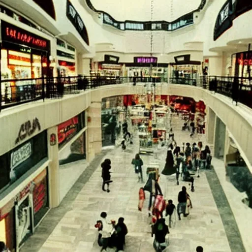 Image similar to mall, 1990s, iconic and popular iconography