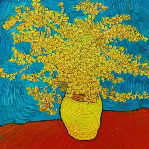 Image similar to a painting of linden blossom in the style of van Gogh