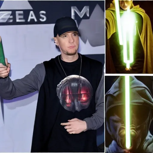 Image similar to Eminem as a Jedi