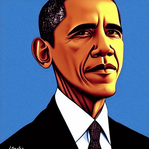 Prompt: illustration of obama by loish