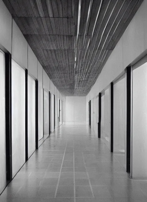 Image similar to a photograph of a hallway designed by louis kahn, 3 5 mm, film camera, dezeen, architecture, center framing