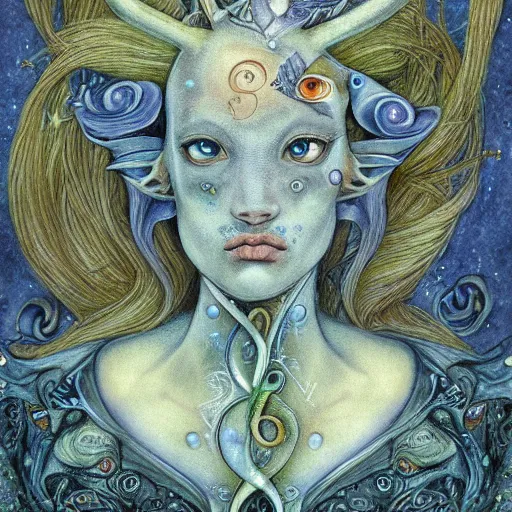 Prompt: detailed and sharp portrait of piscesthe fishes artistic zodiac artwork, mystic style, detailed, 8 k, detailed, symmetrical, by brian froud