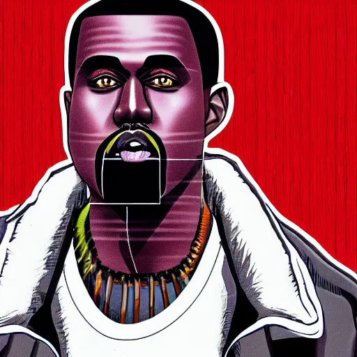 Prompt: manga panel of kanye west in the style of junji ito, 8 k, 4 k, masterpiece, trending on artstation