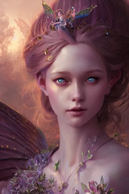 Image similar to fairy princess, highly detailed, d & d, fantasy, highly detailed, digital painting, trending on artstation, concept art, sharp focus, illustration, art by artgerm and greg rutkowski and fuji choko and viktoria gavrilenko and hoang lap