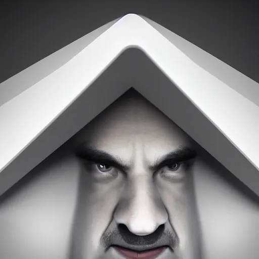 Image similar to man with a hexagonal bipyramid floating above their head, portrait, photorealistic, 4 k, studio lighting