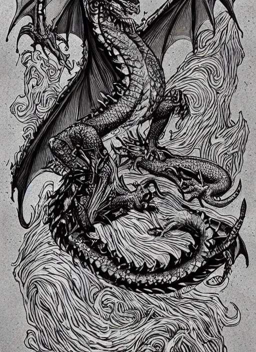 Prompt: dragon by richey beckett