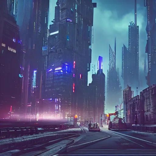 Image similar to a victorian cyberpunk city ,Cinematic Lighting ,4k,