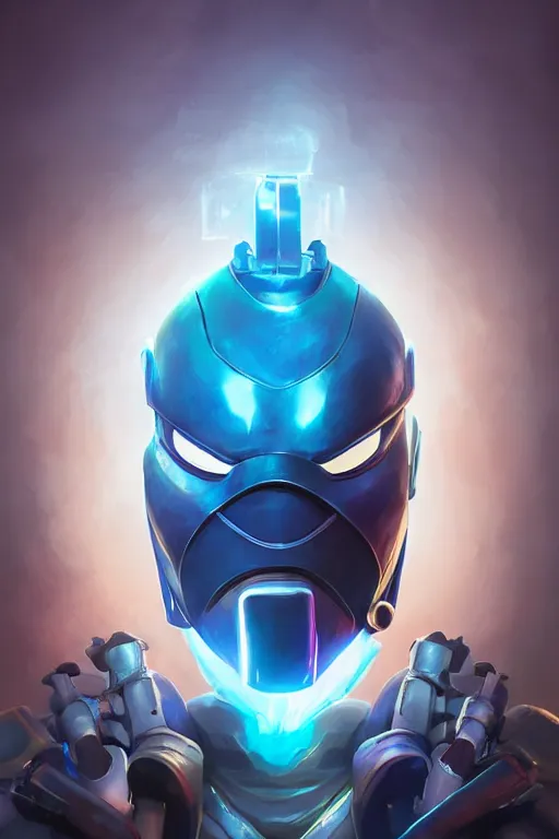 Image similar to epic mask helmet robot ninja portrait stylized as fornite style game design fanart by concept artist gervasio canda, behance hd by jesper ejsing, by rhads, makoto shinkai and lois van baarle, ilya kuvshinov, rossdraws global illumination radiating a glowing aura global illumination ray tracing hdr render in unreal engine 5