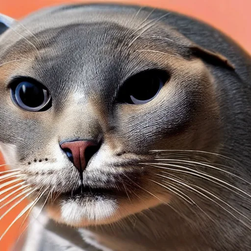 Image similar to photo of a hybrid between a cat and a seal