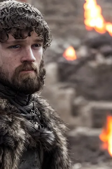 Image similar to very very intricate photorealistic photo of a bomb - omb in an episode of game of thrones, photo is in focus with detailed atmospheric lighting, award - winning details