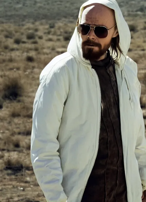 Image similar to film still of jared leto as heisenberg in breaking bad, 4 k