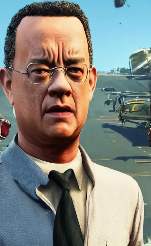 Prompt: tom hanks as a gtav character, detailed