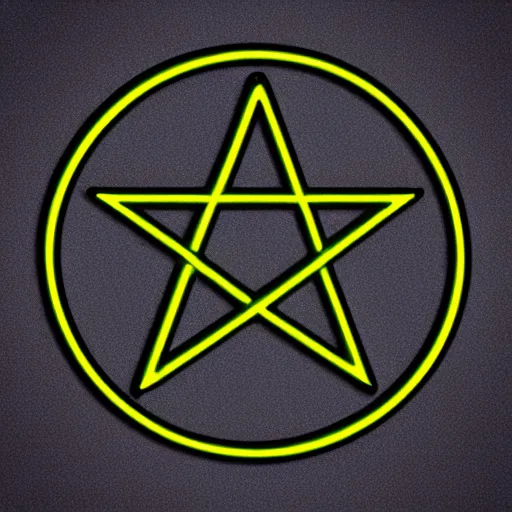 Prompt: neon pentagram , vector illustration