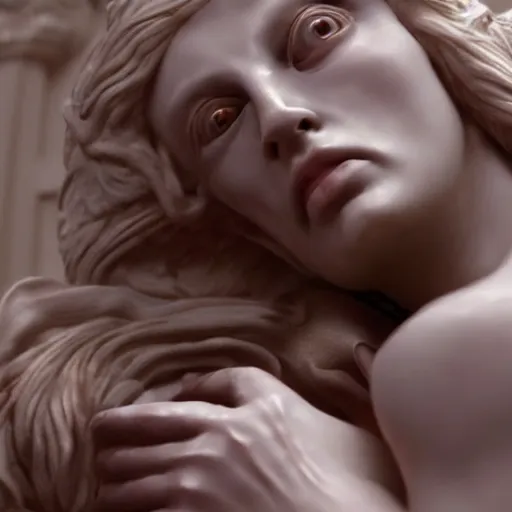 Prompt: ultra - photorealistic, epic scene from horror movie called pieta, best jumpscare scene, intricate details, sharp focus, baroque, beautiful, symmetrical, realistic body shape, perfect face and anatomy ultra - details, 4 k, uhd, random content position