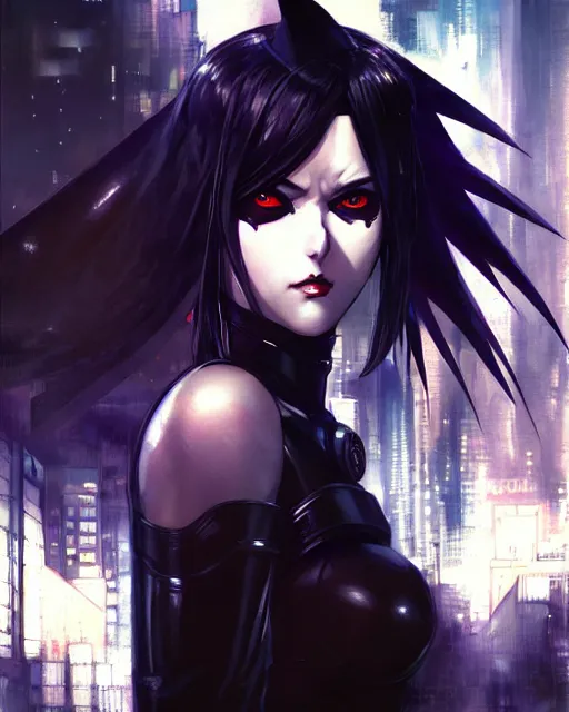 Prompt: portrait Anime Batman grunge punk beautiful fine-face, pretty face, realistic shaded Perfect face, fine details. Anime. Gotham-city night realistic shaded lighting by katsuhiro otomo ghost-in-the-shell, magali villeneuve, artgerm, rutkowski Jeremy Lipkin and Giuseppe Dangelico Pino and Michael Garmash and Rob Rey