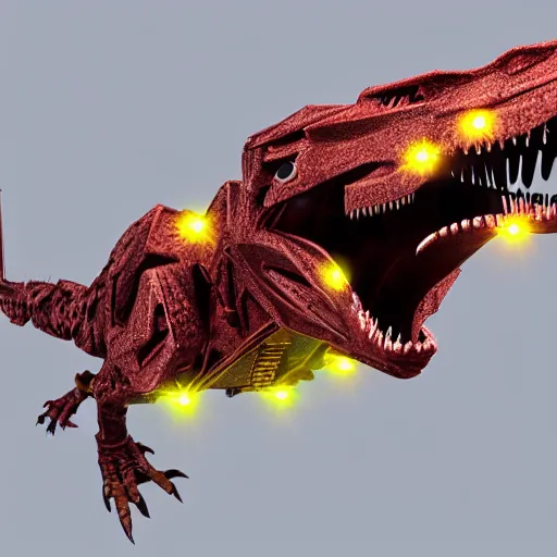 Prompt: photo of a cybertronic velociraptor, LEDs, high detail, sharp, studio, digital art