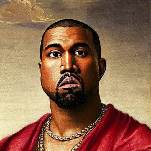 Image similar to A Renaissance portrait painting of Kanye West