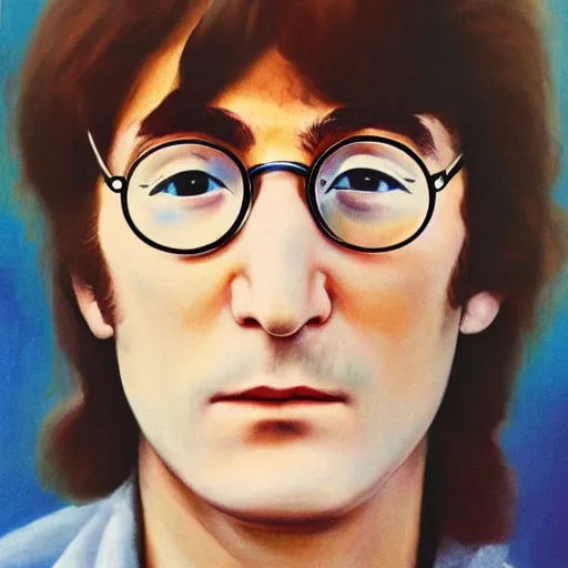 Prompt: A portrait of teenage John Lennon, by Annie Leibovitz, oil painting, majestic, detailed, high resolution