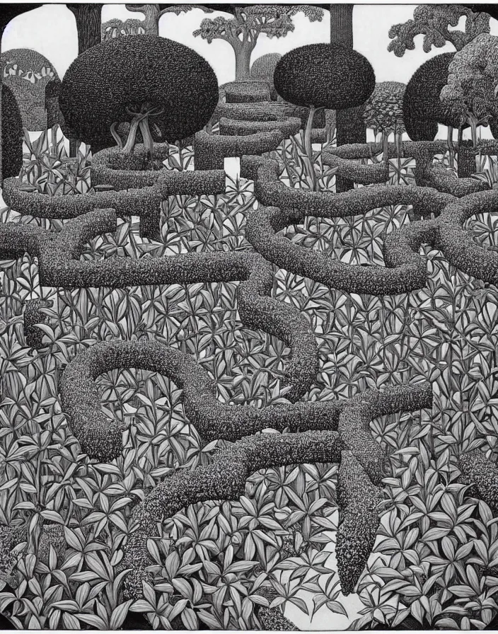 Image similar to garden by m. c. escher