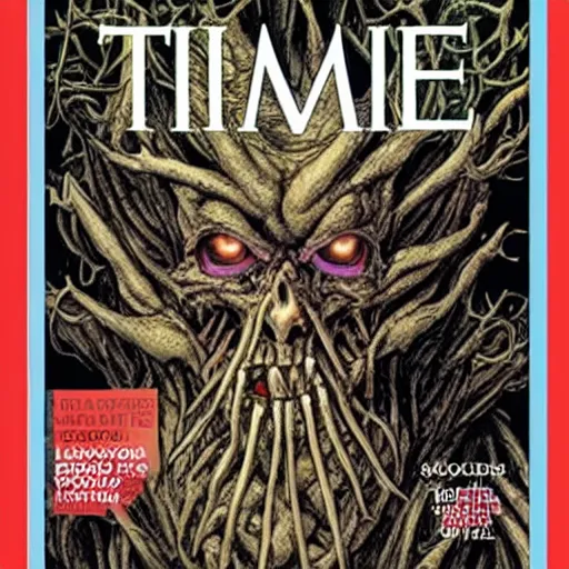 Prompt: Time Magazine cover of Vecna from StrangerThings Series