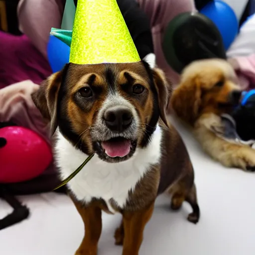 Image similar to dog wearing a party hat